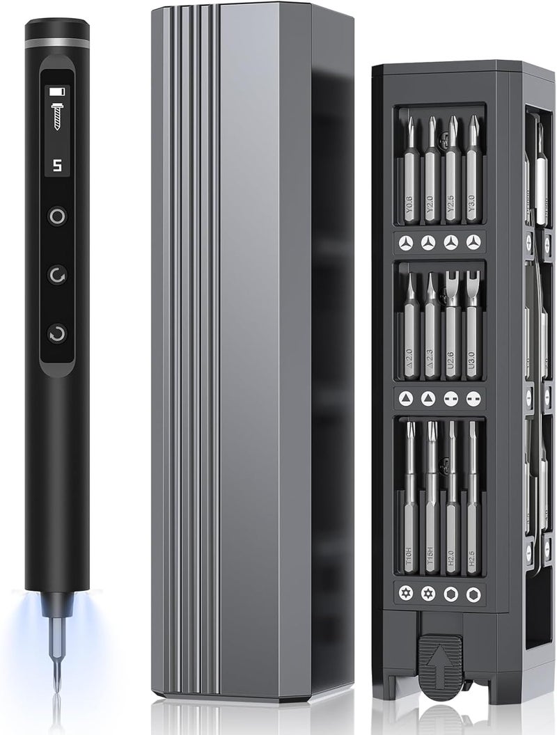 Tanso Mini Electric Screwdriver Set,3.7V Cordless Precision Screwdriver Set with 50 in 1 Magnetic Bits,Magnetic Storage,5 Torque Setting,LED Display,Small Repair Tool Kit for Computers,Phones,Watches - Image 1